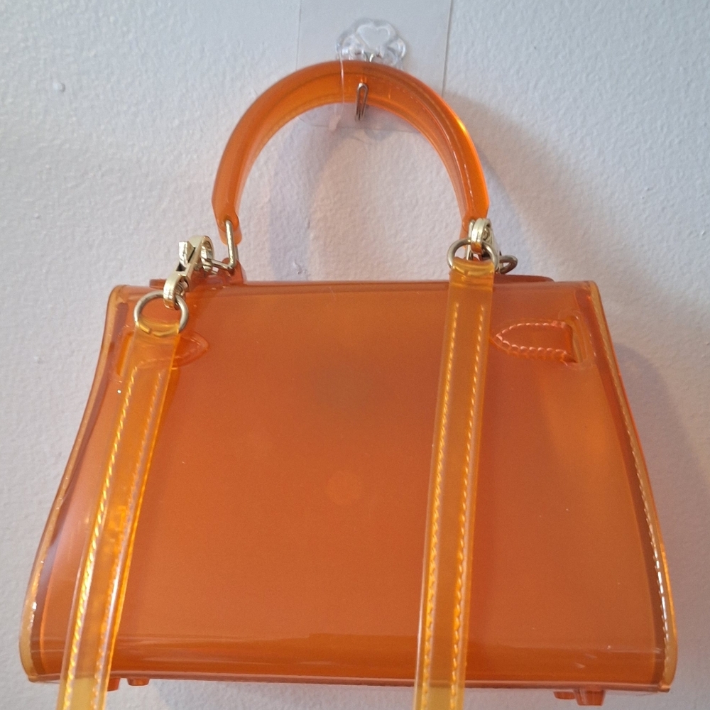 Orange Letter Jelly Purse Cute Clear Bag PVC Cross-body Handbags - Picture 7 of 10